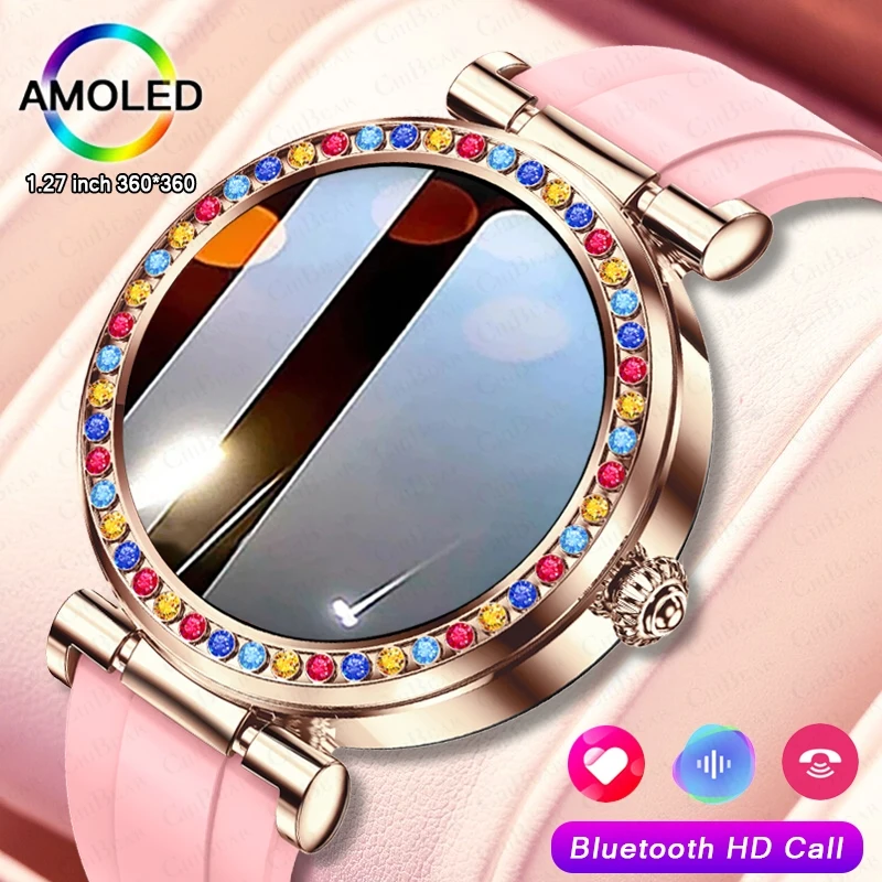 2024 New Fashion Women Smart Watch 127 inch Sports Ladies Cute Bracelet Custom Dial Health Monitoring Bluetooth Call Smartwatch