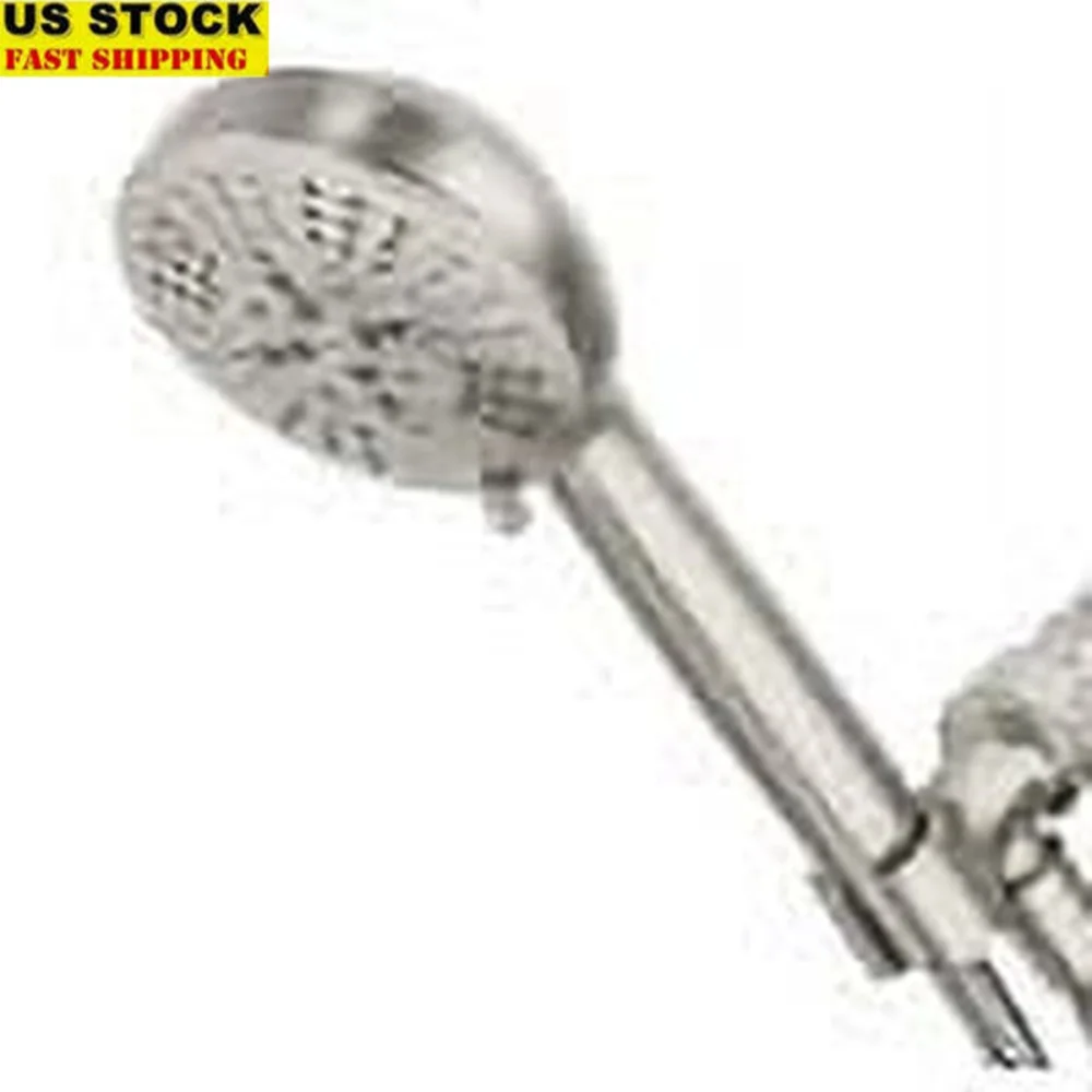 

7-функциональная ручная насадка для душа, матовый никель, съемные настройки распыления, 60-дюймовый шланг без изгиба, простая установка, устойчивая к пятнам отделка