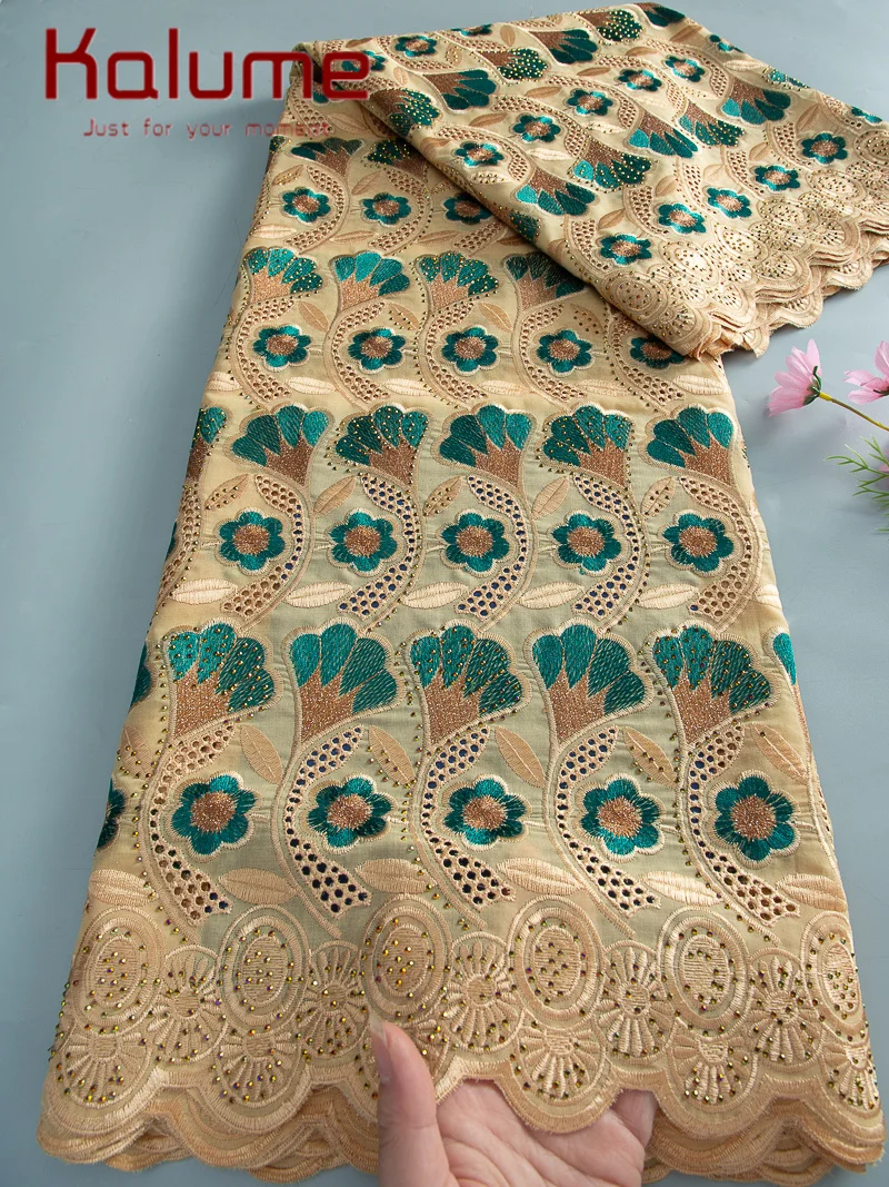 

Kalume Swiss Luxury Lace 2026 High Quality Fabrics Nigerian French Lace Fabric With Rhinestone For Women Elegant Dresses 5Yards