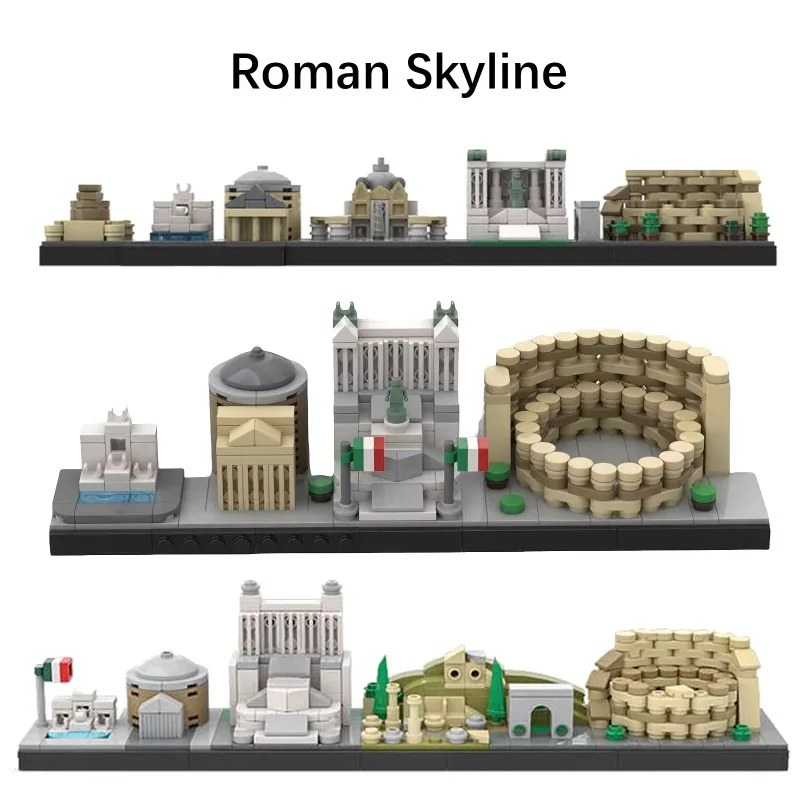 Famous City Skyline Building Blocks Set Kiev Rotterdam Washington Rome Boston Russia Skyline Bricks Model Gifts for Kids