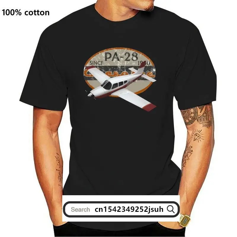 New Pa-28 Cherokee Vintage Retro Airplane Designt-Shirt for Male Short Sleeves 100% Cotton Classic Sleeveless T Shirt