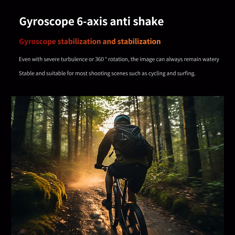 كاميرا الحركة المحمولة 5K 2.0 بوصة IPS HD شاشة تعمل باللمس IP68 مقاوم للماء واي فاي EIS مع بطاقة 128G للدراجات النارية خوذة الدراجات النارية  #4