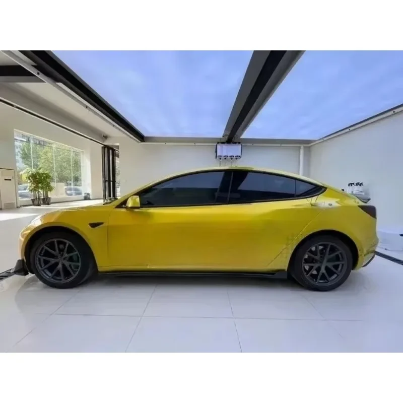 

For Tesla Model Y V Style Real Dry Carbon Fiber front rear lip side skirt Bumper Lips Diffuser Splitter Body Kit Accessories