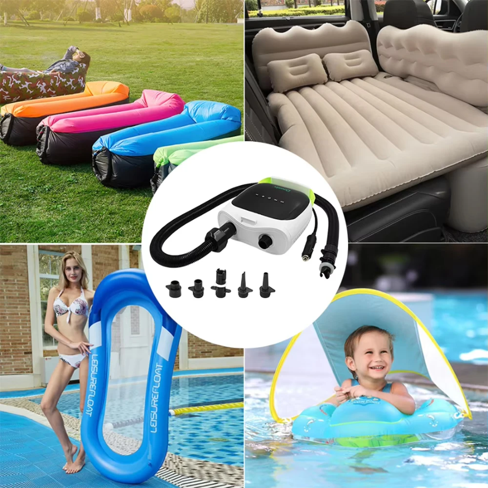 Outdoor Booster Pump, High Pressure Electric Inflator Fit For Paddle Board, Kayak, Assault Boat, Tent, Brushed Bed DIY