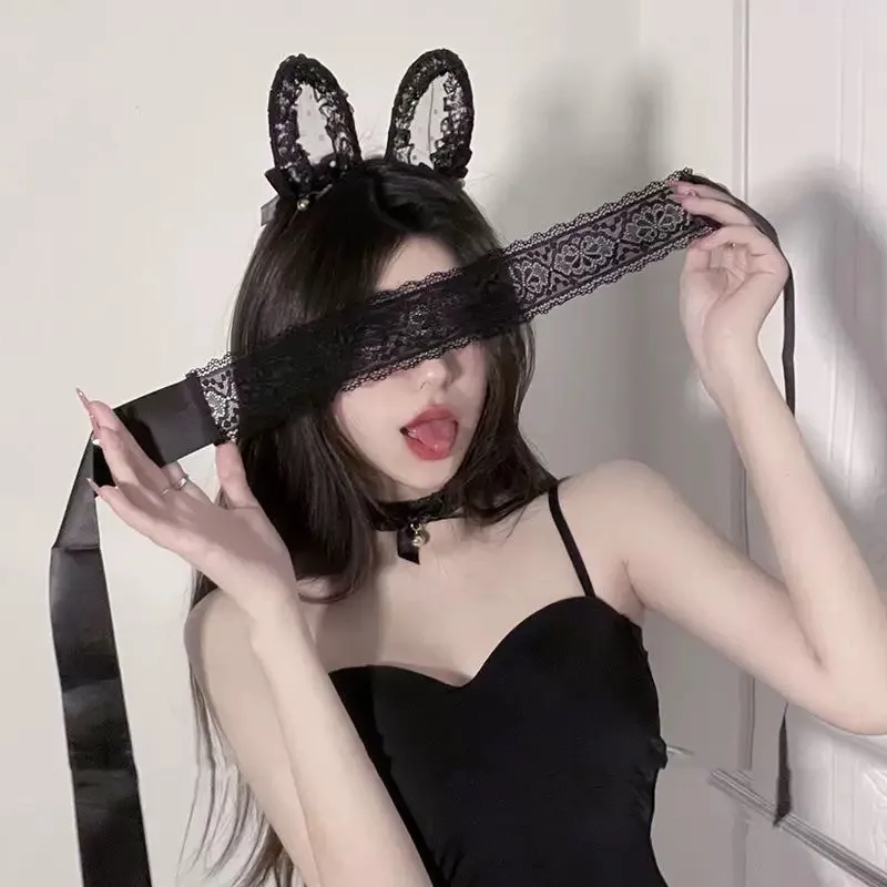 Mode Schwarz Weiß Sexy Spitze Augenmaske für Frauen Männer Aushöhlen Durchsichtige Augenmasken Einstellbare Cosplay Brillen Zubehör