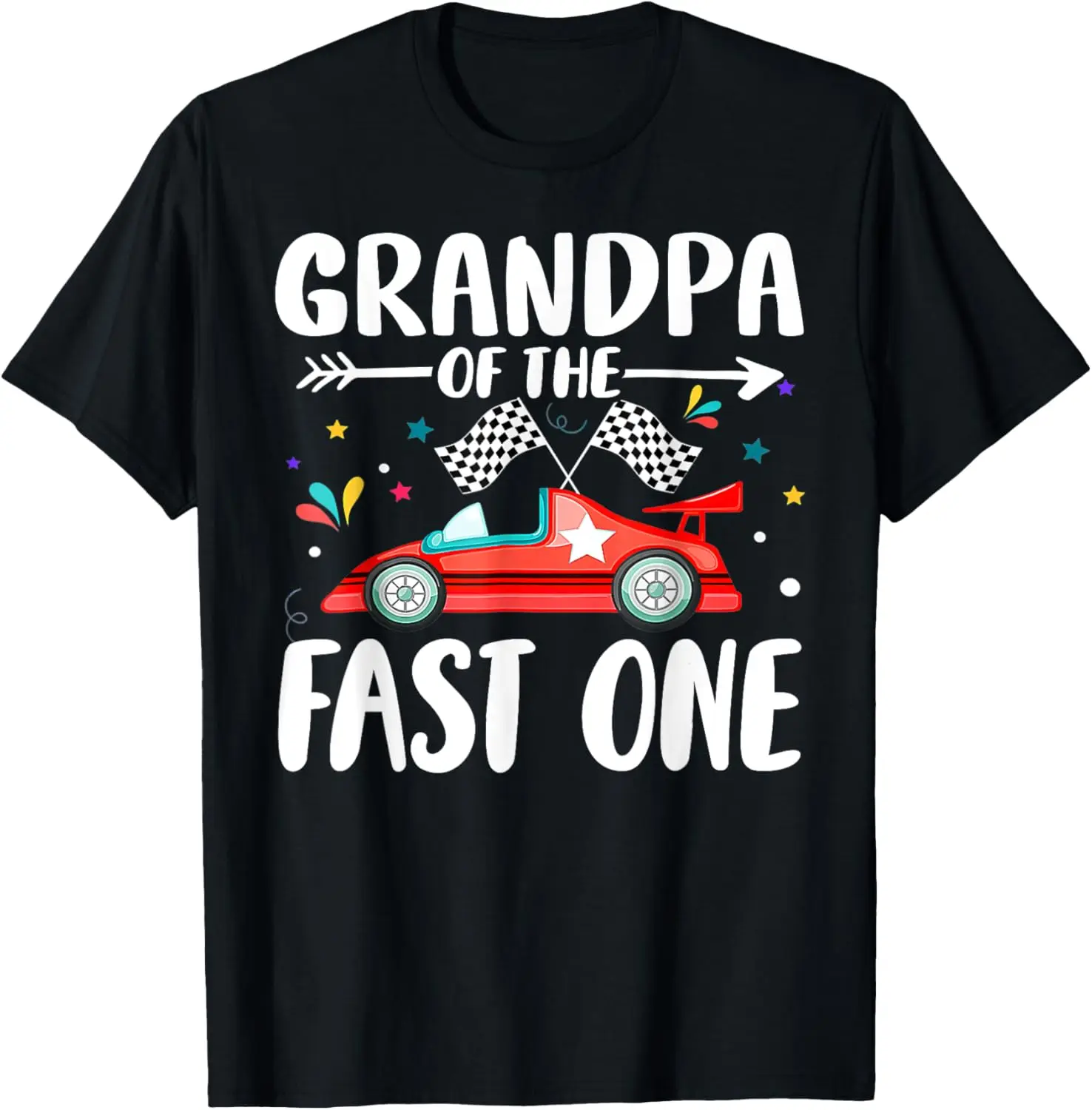 Grandpa Of The Fast One Birthday 1st Race Car Family Party T-Shirt