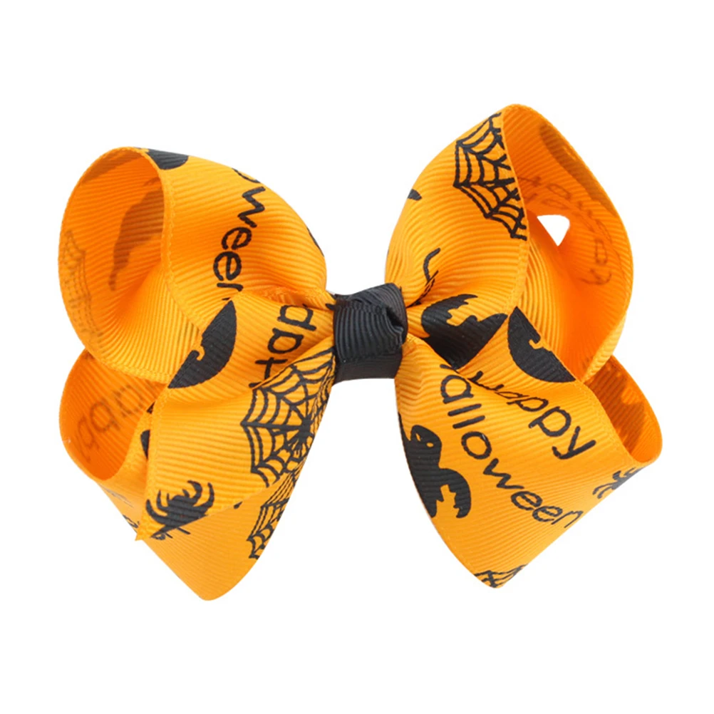 

Bowknot Hairpin Cartoon Clips Kids Halloween Accessories Pumpkin Theme Durable Non Fading Hair Decoration Party Stage