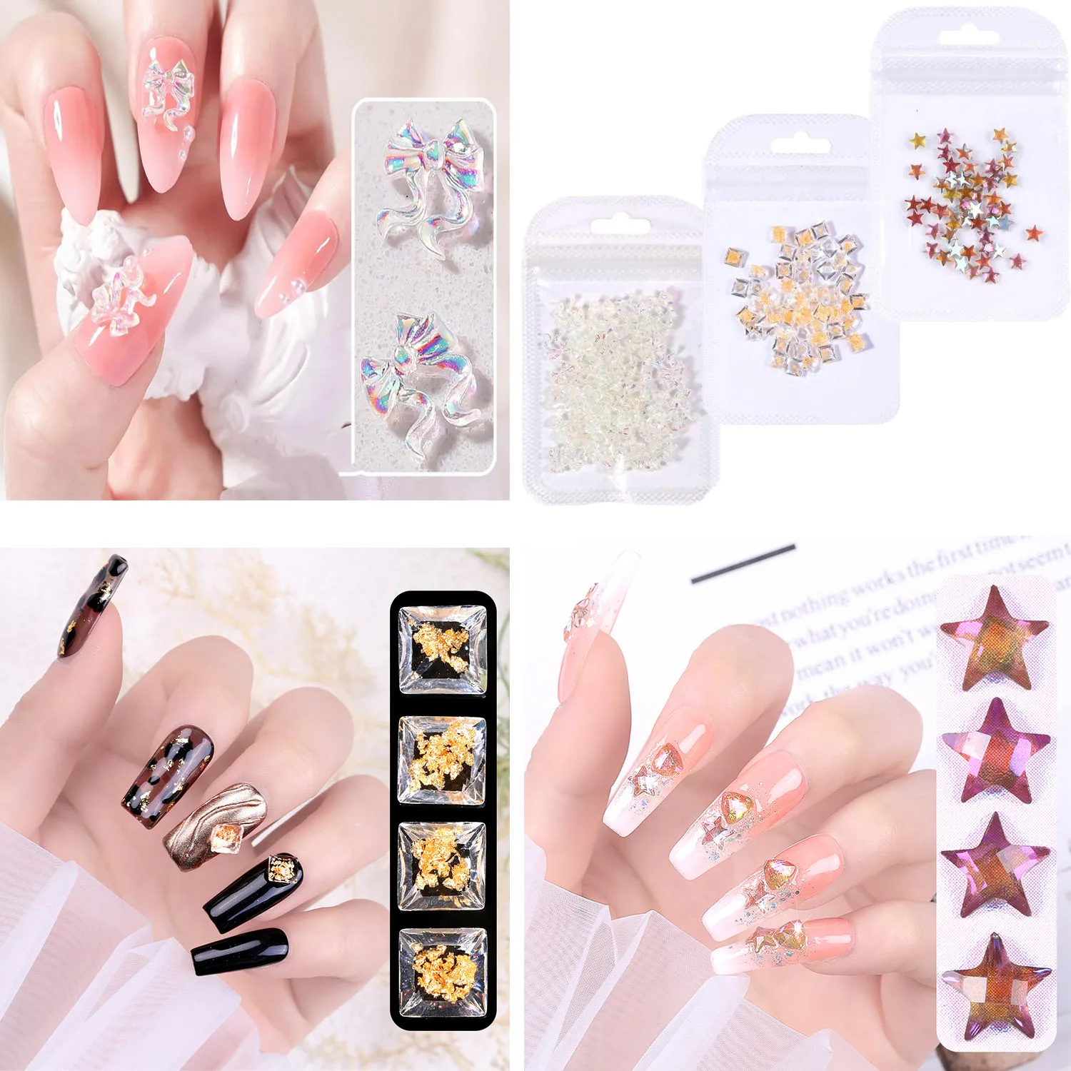 Nail Art Diamond Nail Art Decoration Aurora Rhinestone Multi-Shape 150PCS Nail Pendant Valentine's Day Gift DIY Nail Art Design