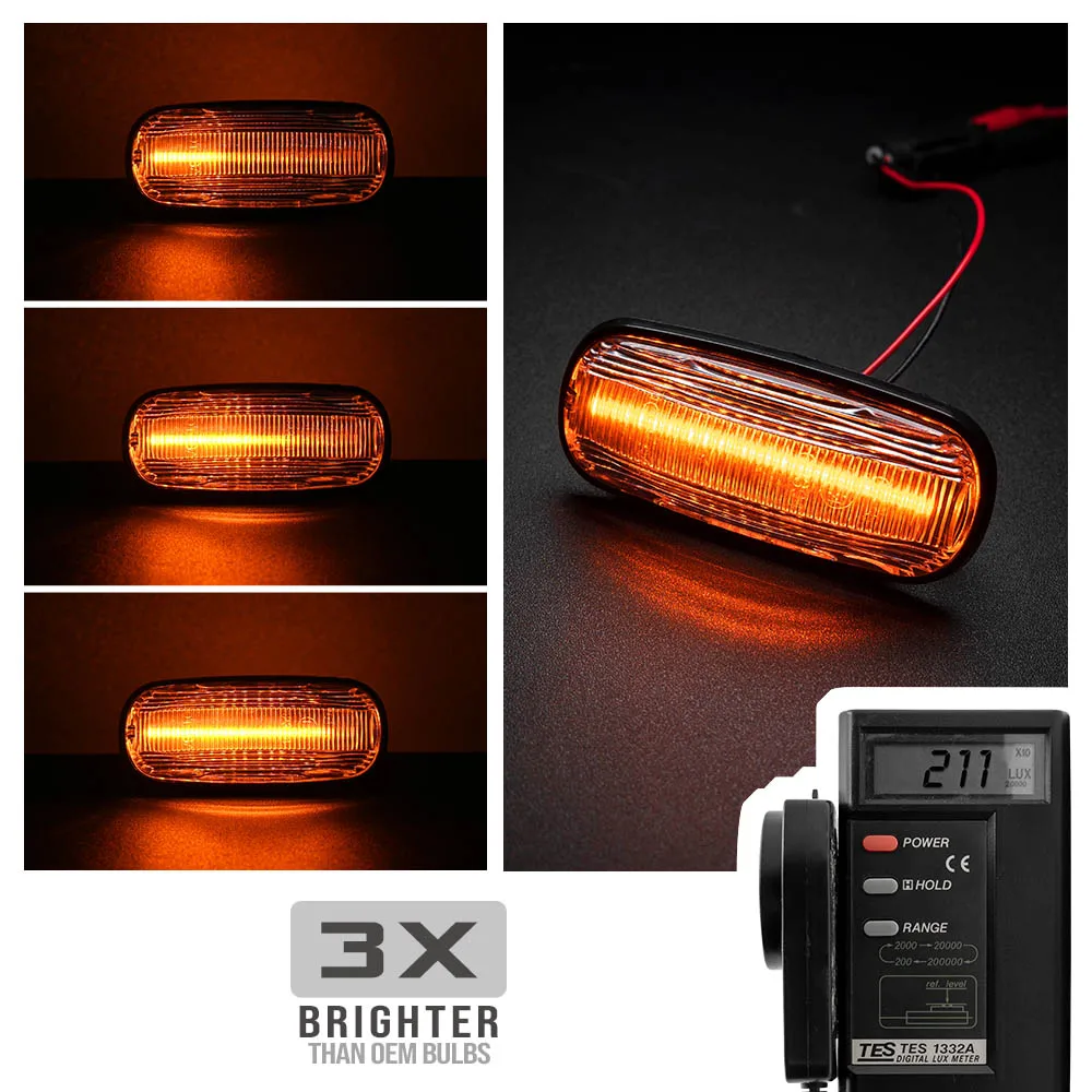 For Land Rover Defender 1998-2016 Freelander Discovery 2 Rover 75 MG ZT LED Sequential Turn Signal Blinkers Sidemarkers Lamps