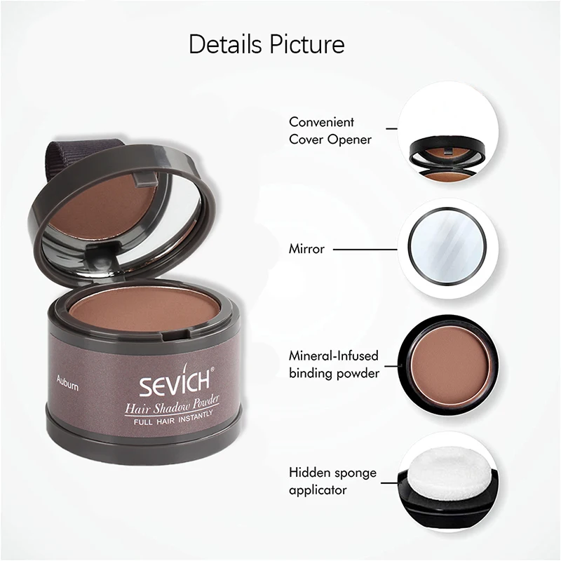 Sevich 13 Colors Hairline Powder 4g Hairline Shadow Powder Instantly Black Root Cover Up Shadow Natural Makeup Hair Concealer