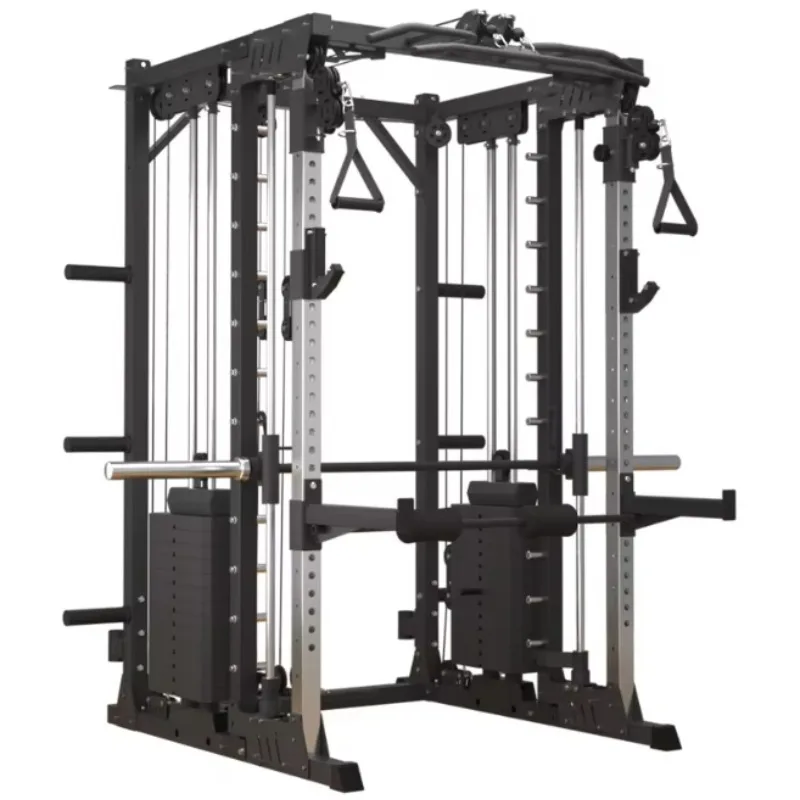 Squat Rack, Bench Press Rack, Smith Machine, and Gantry Rack - Versatile High and Low Pull Barbell Racks for Fitness Training