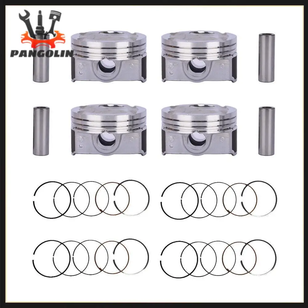 4 PCS Piston & Rings kit FITS Hyundai Kia Accent Rio 1.6L DOHC 2012-2016 Motorcycle Part Engine Parts Pistons Rings Pistons Kit