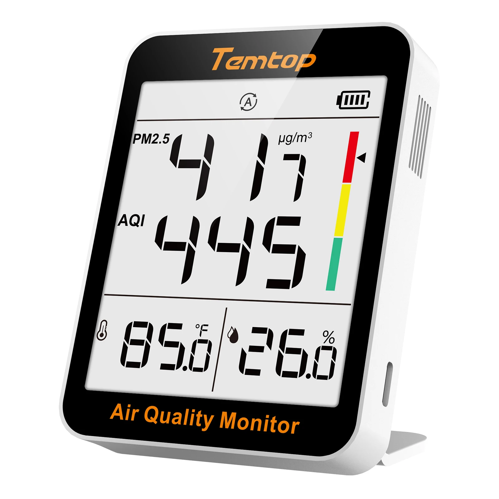 

Temtop S1 Indoor Air Quality Monitor AQI PM2.5 Temperature Humidity Detector for Home, Office or School