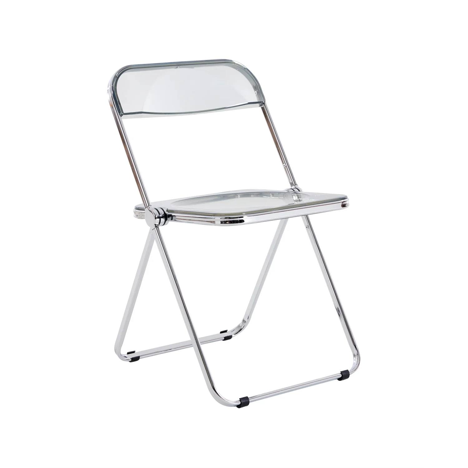 Gray Clear Transparent Folding Chair Chair Pc Plastic Living Room Seat