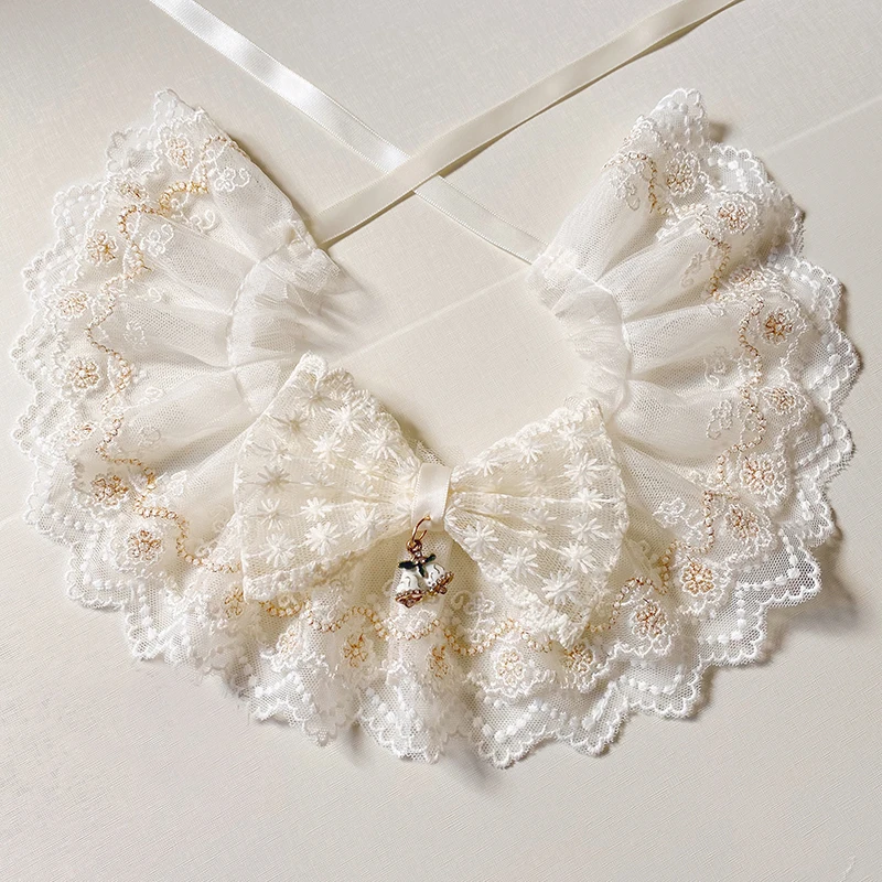 Feito à mão filhote de cachorro coleiras flor impressão laço sinos decoração babadores colar para pequeno médio cão adorável cão de estimação gatos acessórios