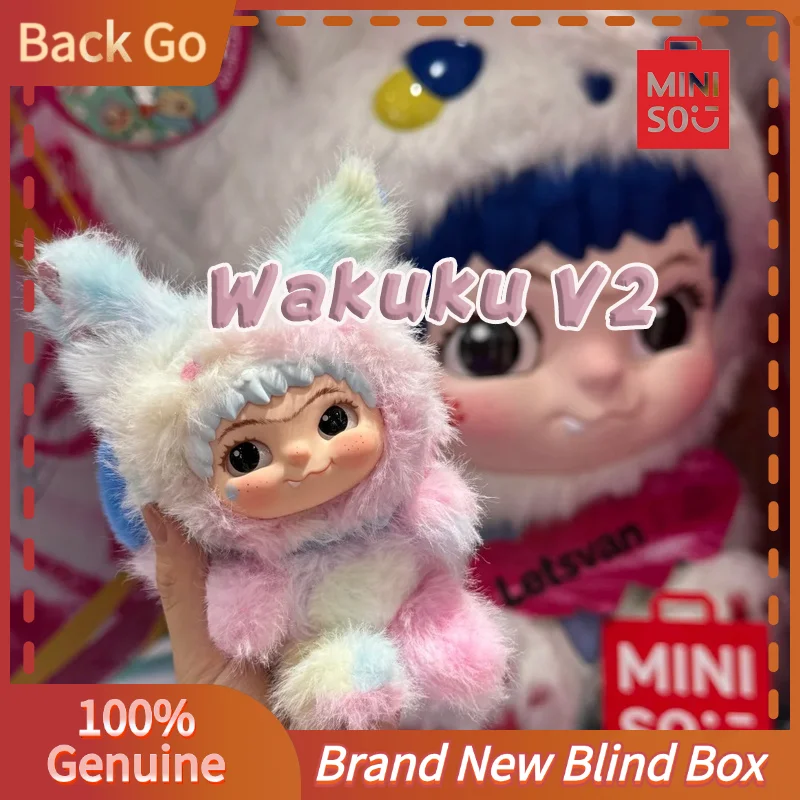 

Miniso 100% Original Wakuku V2 Fox & Bunny Blind Box Trick or Treat Series Blind Box Kawaii Fashion Plush Pendant Bag Decoration