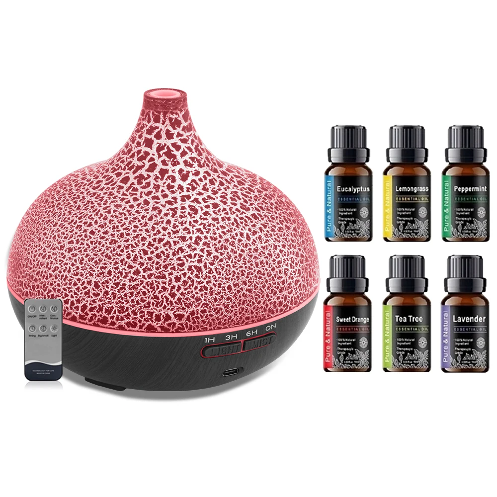 

Crack Design Ultrasonic Diffuser 550ml Humidifier with Auto Shut Off, Super Quiet for Bedroom & Office