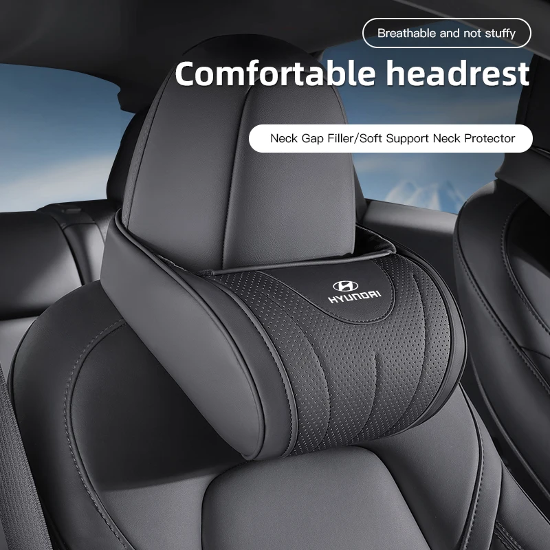 Neck Pillow Headrest Pillow Car Seat Neck Rest Accessories For Hyundai Tucson Accent I30 I20 I10 Creta Bayon Venue Veloster Kona