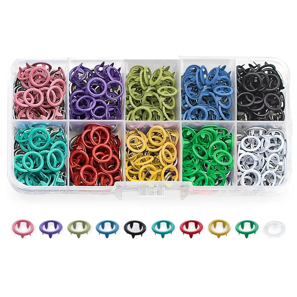 50 juegos de botones a presión de Metal con alicates de sujeción, Kit de sujetadores de botones a presión huecos Multicolor para manualidades, costura de ropa