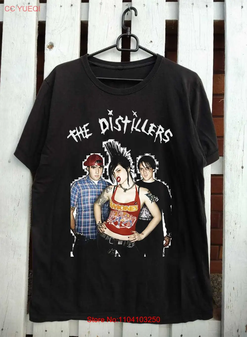 NEW THE DISTILLERS Band Short Sleeve Cotton Black All Size Shirt AR356