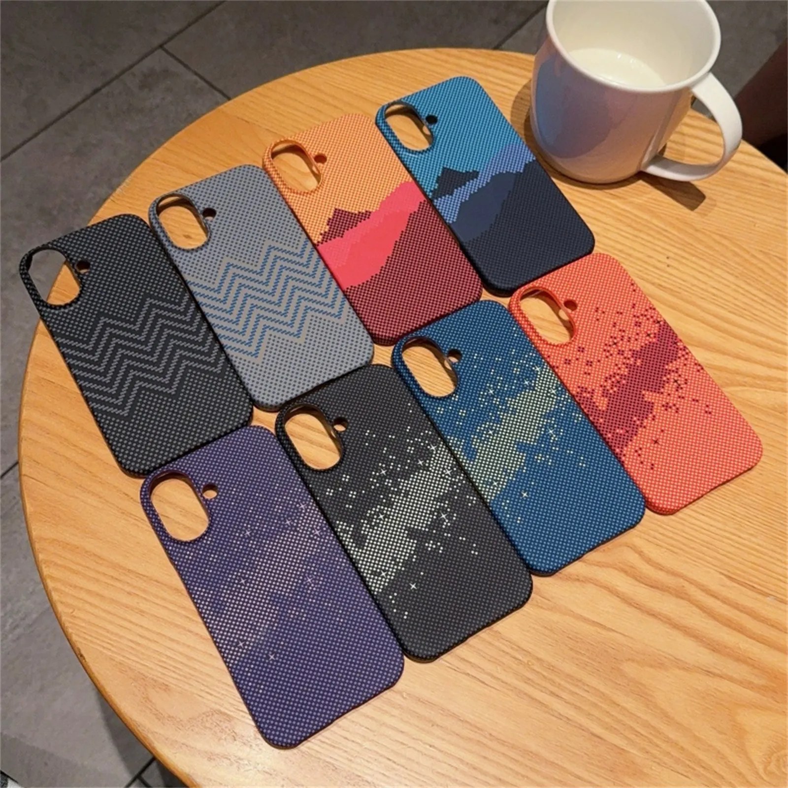 Magnetische Kevlar-Handyhülle für iPhone 12, 13, 14, 15, 16 Pro Max Plus, Kohlefaser-Muster, halbgewickelte Textur, matte Schutzhülle