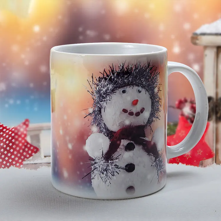 Red coffee cup Santa Elk Snowman can love Kawaii cartoon Christmas ceramic cup Tea cup coffee cup milk cup gift