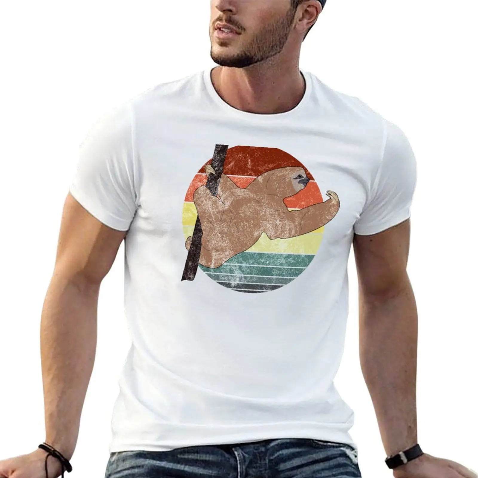 Sloth Sunset Rainforest Lazy Lazyness Relax Chillax Chill Hang Out Cute Gift for Boys Men Girls Ladies Women Youth T-Shirt
