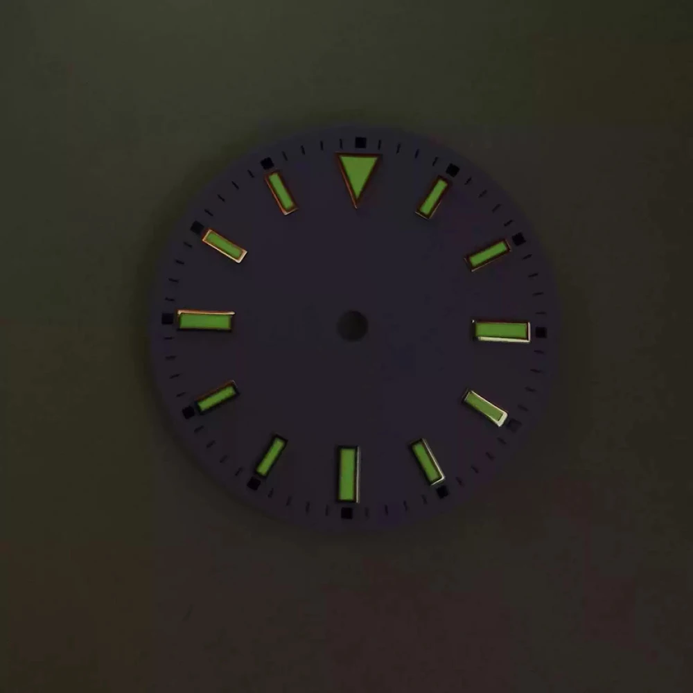 28.5mm Green Luminous Watch Dial Staples Time Marks for NH35/ NH36/ 4R/ 7S/ 8215 Movement Watch Accessories