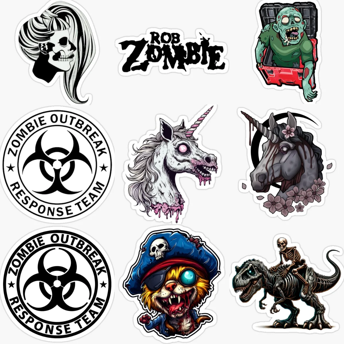 

Terrifying ZOMBIE Skull Creative Waterproof Car Sticker for Decorate Car Bicycle Wall Window Fridge Helmet Decal Accessories