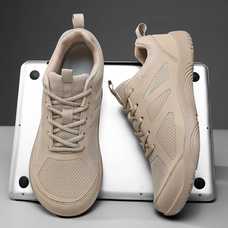 Fashion Men Wider Shoes Breathable Mesh Men Barefoot Wide-toed Shoes New Flats Soft Zero Drop Sole Wider Toe Sneakes Big Size 48