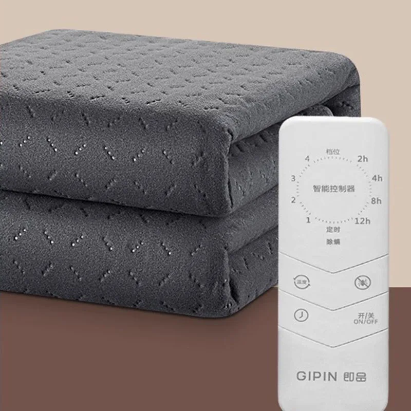 

Gray Dual Zone Heating Pad Winter Large Reusable Fitted Heated Electric Blanket Beds Stay Warm Heiz Decke House Accessories