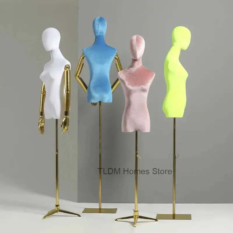 

Манекены для одежды, цветная модель, бархатная женская модель, реквизит, кукольный позолоченный манекен, витрины T