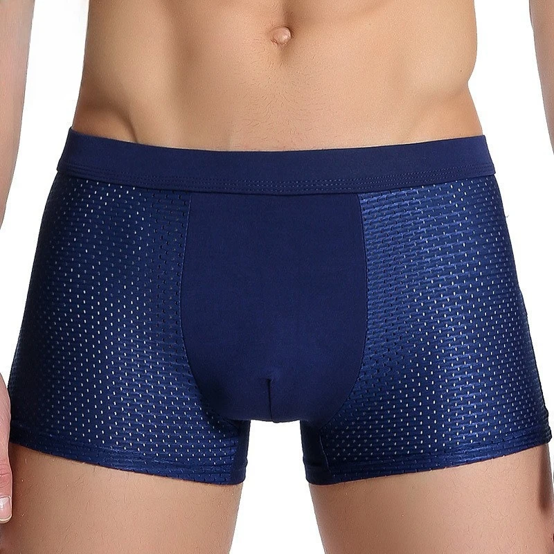 

4pcs Men's Underwear Ice Silk Mesh Men Boxershorts Plus Size Panties Solid Sexy Men Boxer Summer Breathable Intimate Underpants