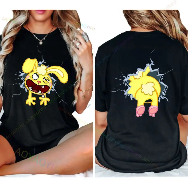 تي شيرت كاواي للنساء والرجال ، موضة الشارع ، المرح ، الشجرة السعيدة ، الأصدقاء ، الحلوى ، رسومات الكارتون ، القطن ، قمة الهدايا #3