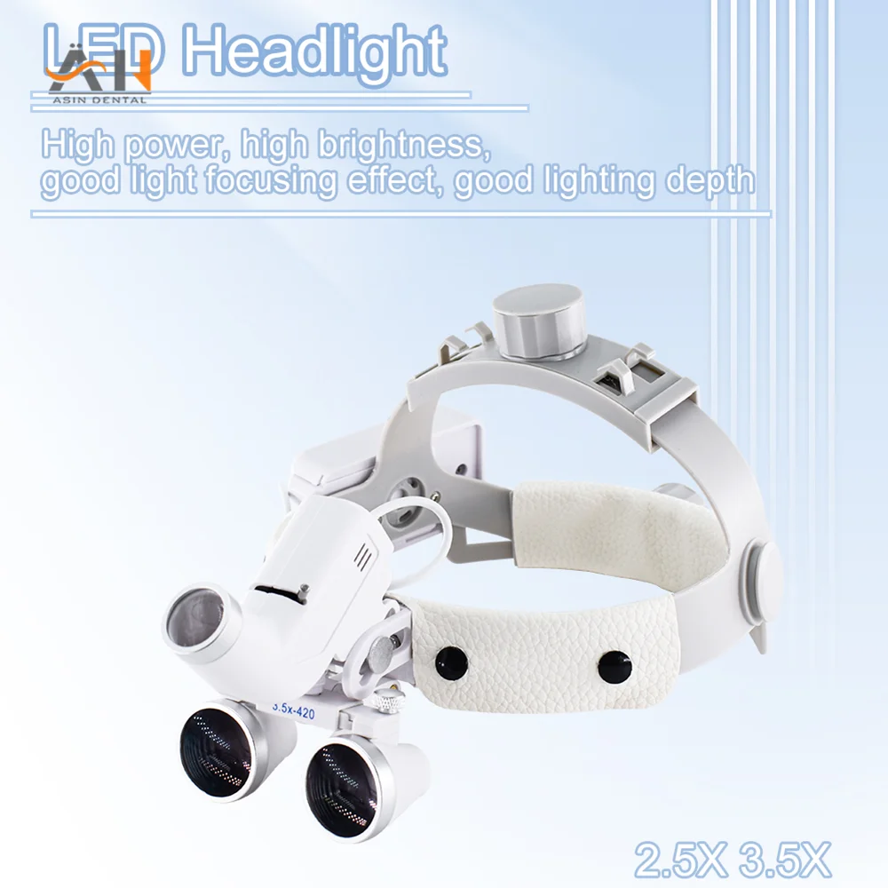 5W Focusing Headlight With Medical ENT Loupe Binocular Magnifier 2.5X 3.5X Optical Surgical Type With High Quality Magnification