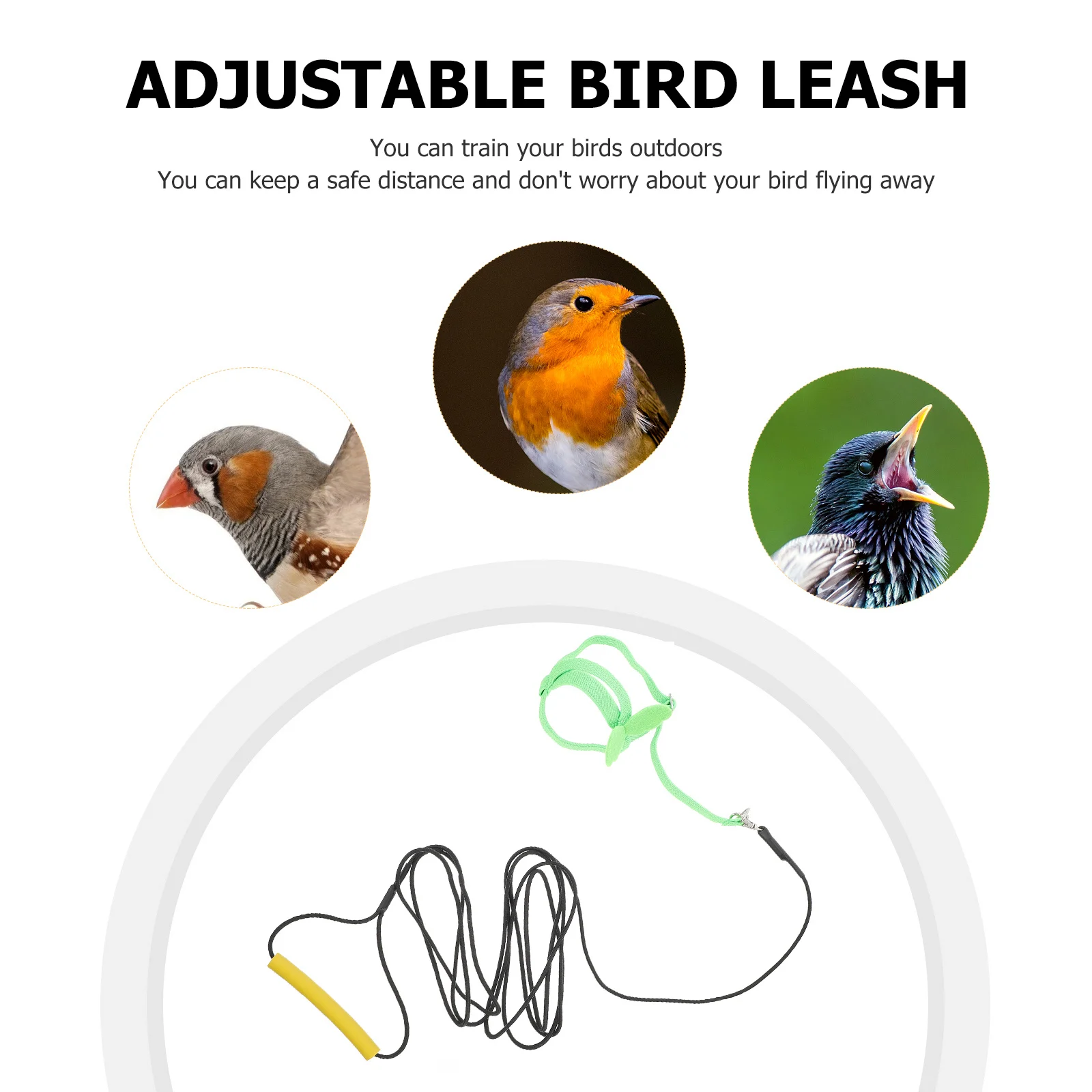 

1Pcs Bird Harness Leash Adjustable Lightweight Parrot Outdoor Flying Rope Sturdy Training Traction Rope Bird Harness Leash