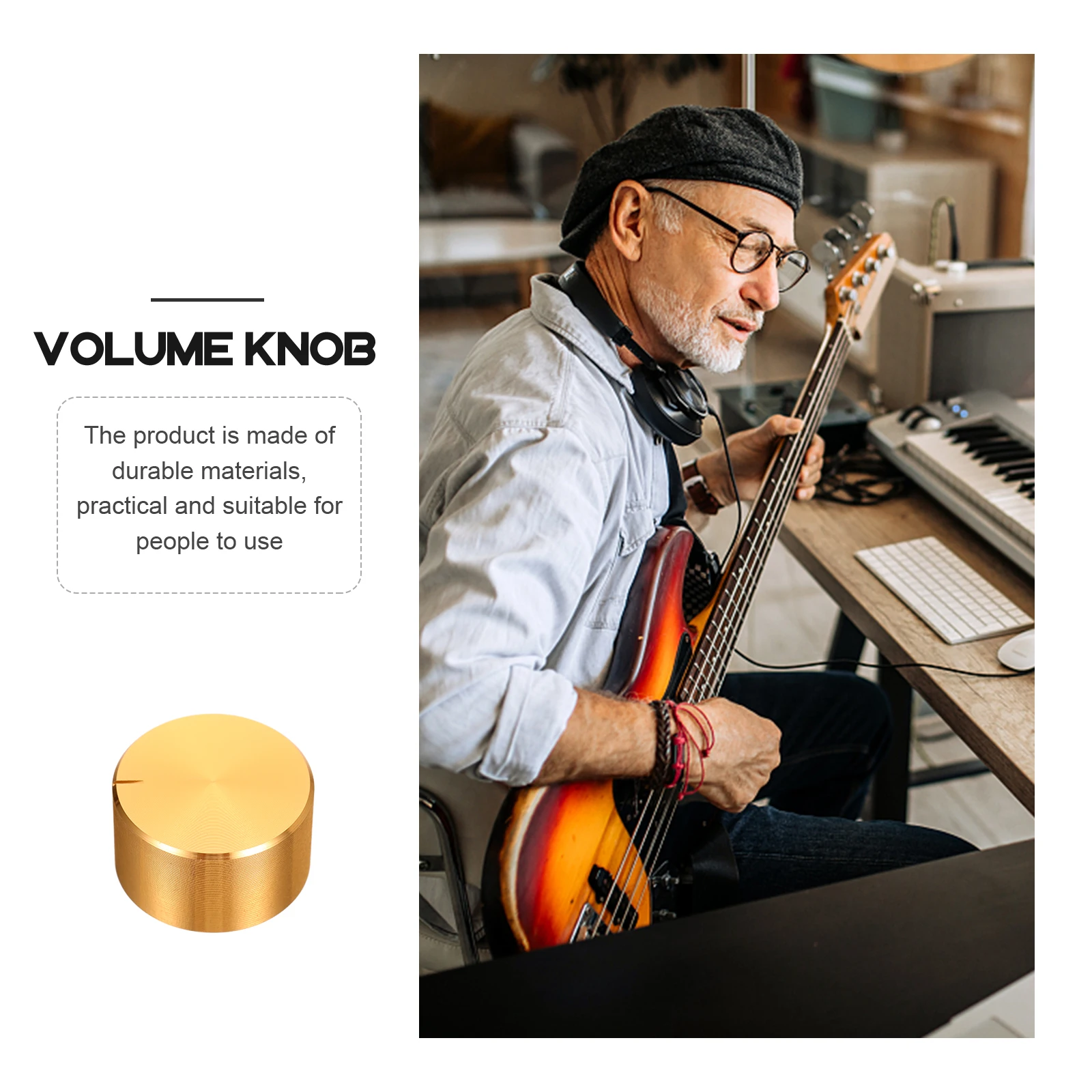 

Guitar Knob Aluminum Metal Volume Control Potentiometer Replacement Bass Amplifier Durable AntiCorrosive Practical Gifts