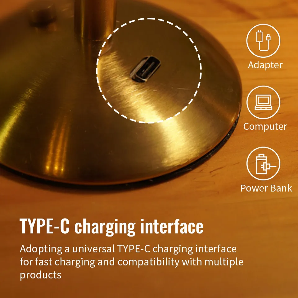 الكريستال الرجعية الجدول مصباح USB قابلة للشحن اللمس الاستشعار جو مصباح قابلة للشحن يعتم مصباح ليد بار فندق السرير