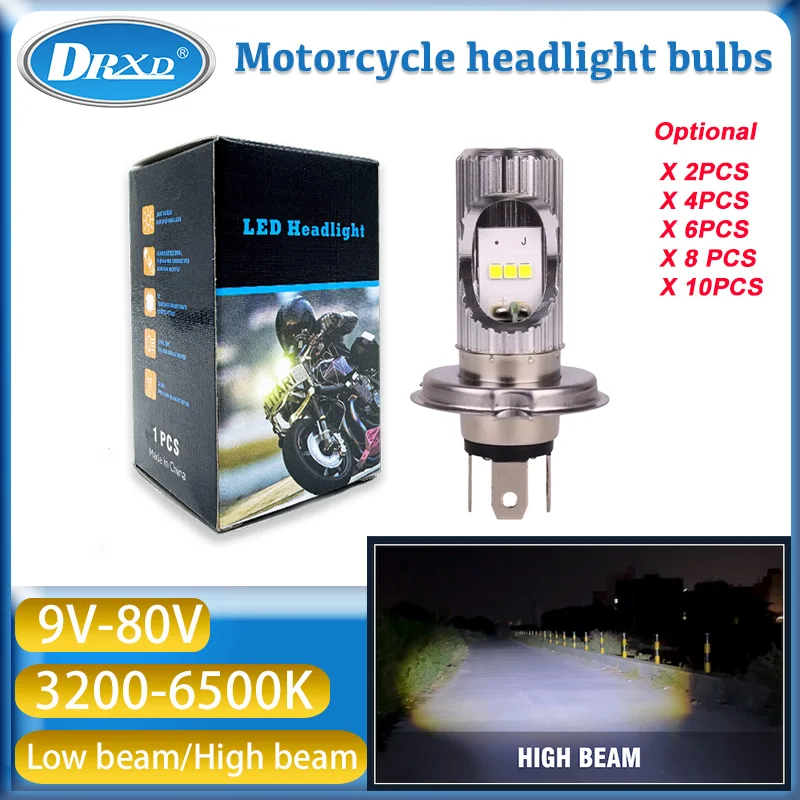 

3200 - 6500k Motorcycle Headlight Bulb 1000LM LED 10W DC9~80V White High Beam Yellow Low Beam for Motobike Scooter Running Light