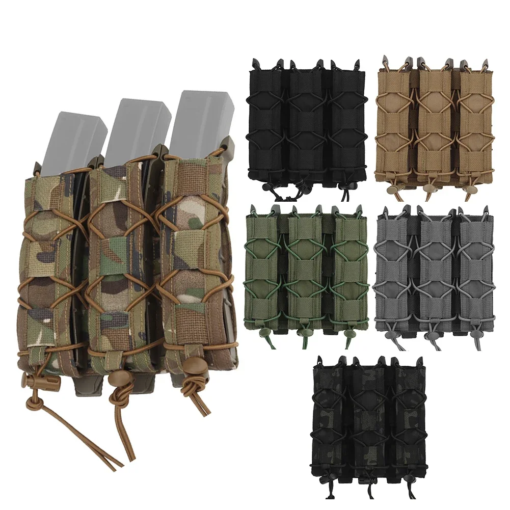 Tigre Type longue Triple pochette magnétique Molle porte-revues pour lampe de poche pistolet étendu Mag UMP9 UMP40 UMP45 MP5 MP9 MP10 MPX