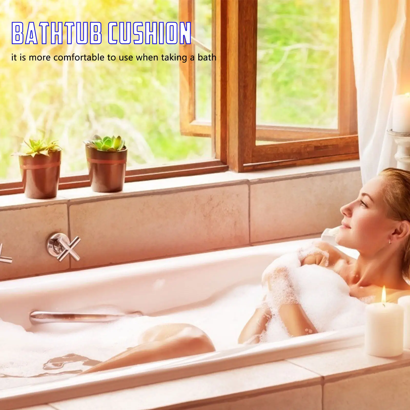 

Универсальная подушка для ванны с поддержкой шеи и спины, на присосках, нескользящая, для душа и спа-процедур дома