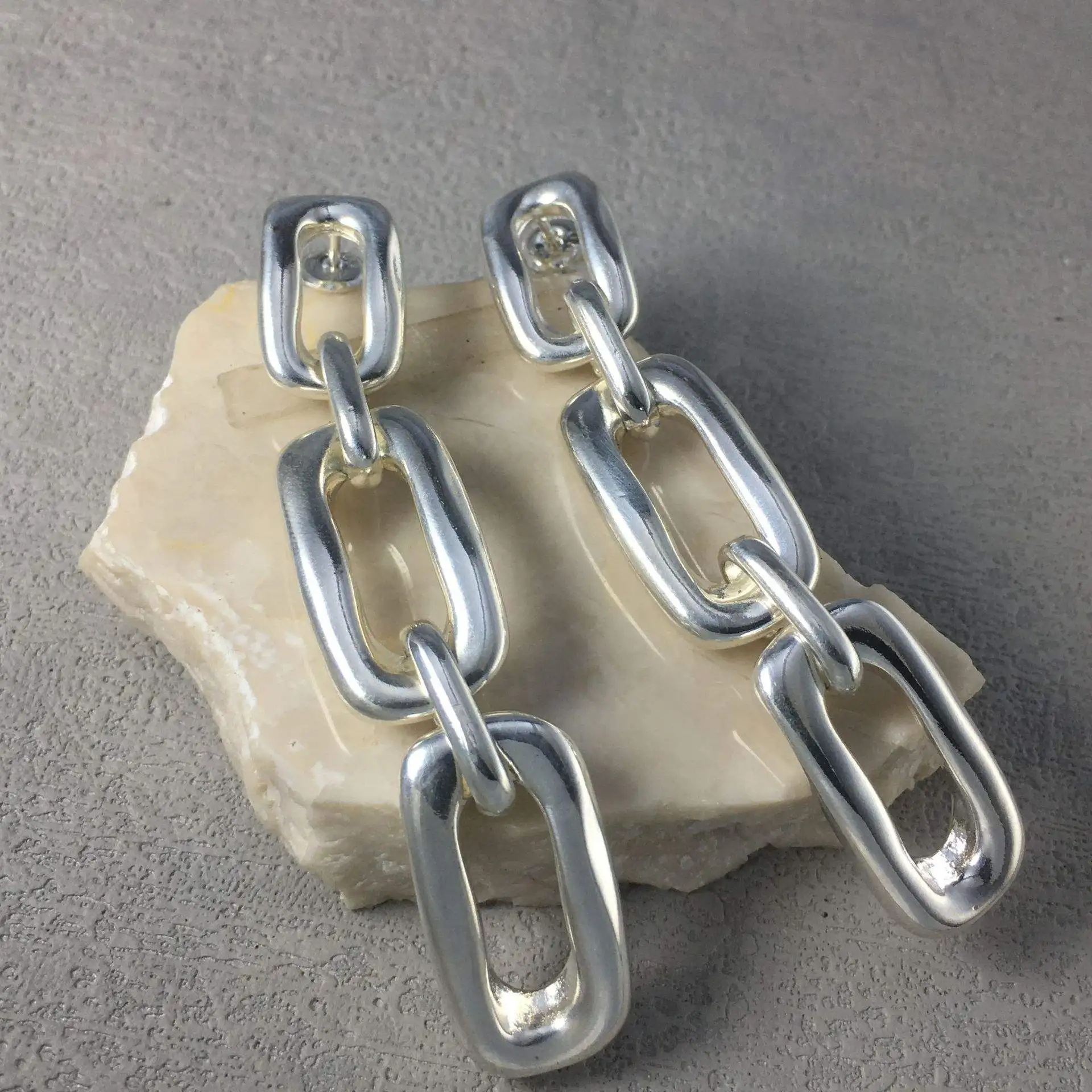 

Лето 2022, модный премиальный дизайн, золотые, серебряные прямоугольные серьги-цепочки, женские ювелирные аксессуары, подарки для вечеринок