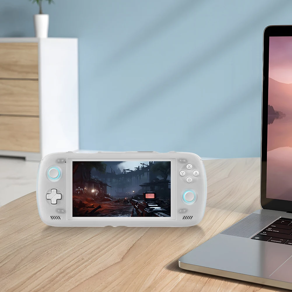 For AYN Odin 2 Silicone Protective Case Soft Shell Protective Cover Gaming Console Cover Tempered Glass Screen Protector