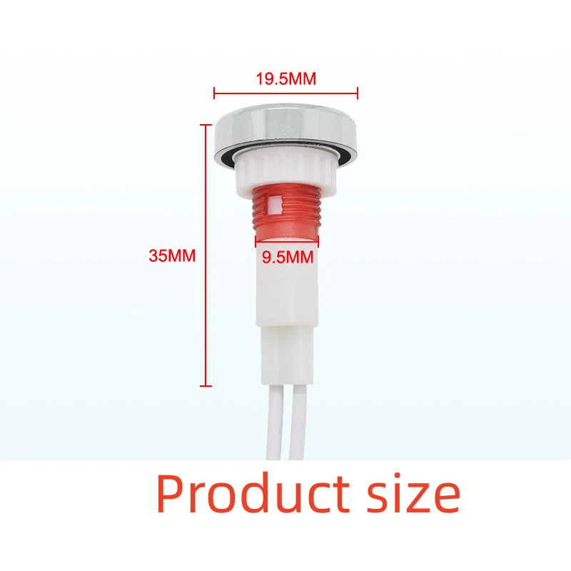 10PCS XD10-7W LED Indicator Light Wire Length 20cm Mounting Hole 10mm 12V 24V 220V Signal Light