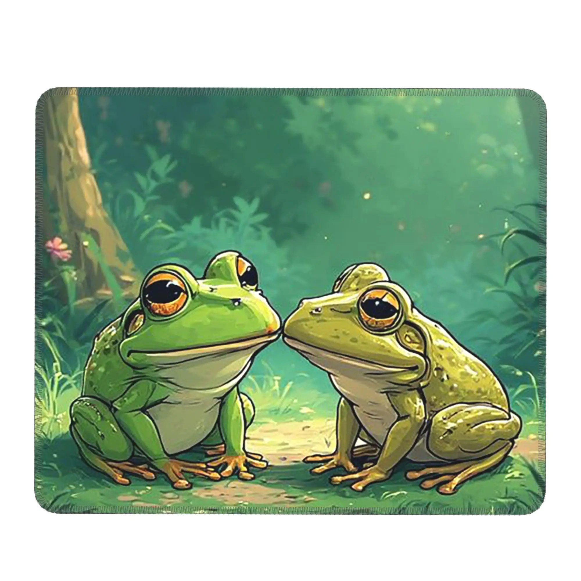 Vibrant Nature Green Frog On The Plant Mouse Pad Computer Keyboard Mouse Mat Gamer PC Laptop Desk Mat Office Table Mats