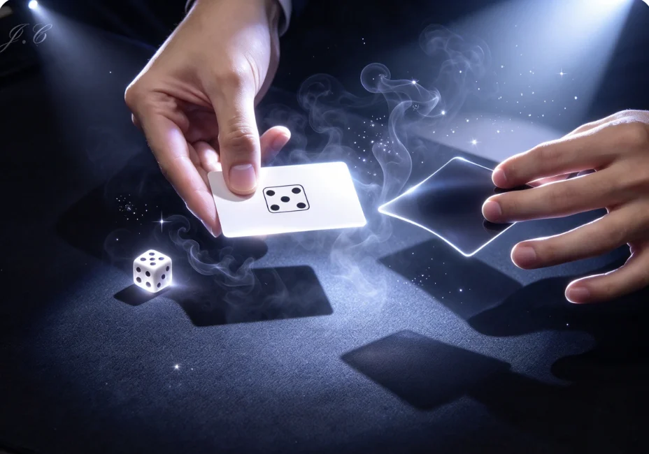 Prediction Dice Card By J.C Magic Any Number 1-6 Prediction Dice and Card Mentalism Effect for Close Up Magician Tricks Magia