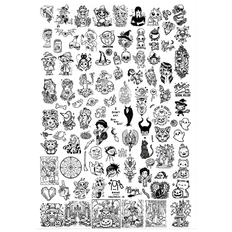 Personagem dos desenhos animados animal placa de carimbo de unhas halloween arte do prego placa de imagem flor geometria planta folhas design modelo de carimbo