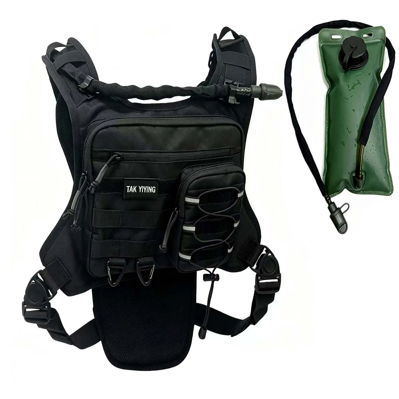 11-inch chest bag hydration vest backpack, lightweight chest bag with a 2.0-liter water bladder pocket, suitable for hiking