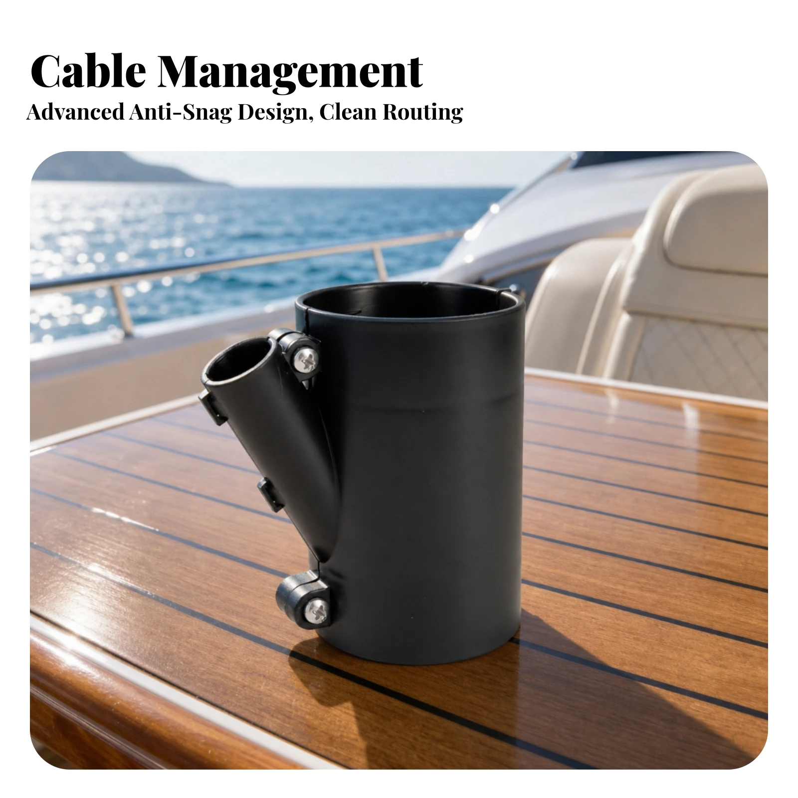 Cable Pass-Through Fitting Plastic Marine Cable Pass-Through Bulkhead Connector Compact Deck Outlet Neat for Boats, Decks