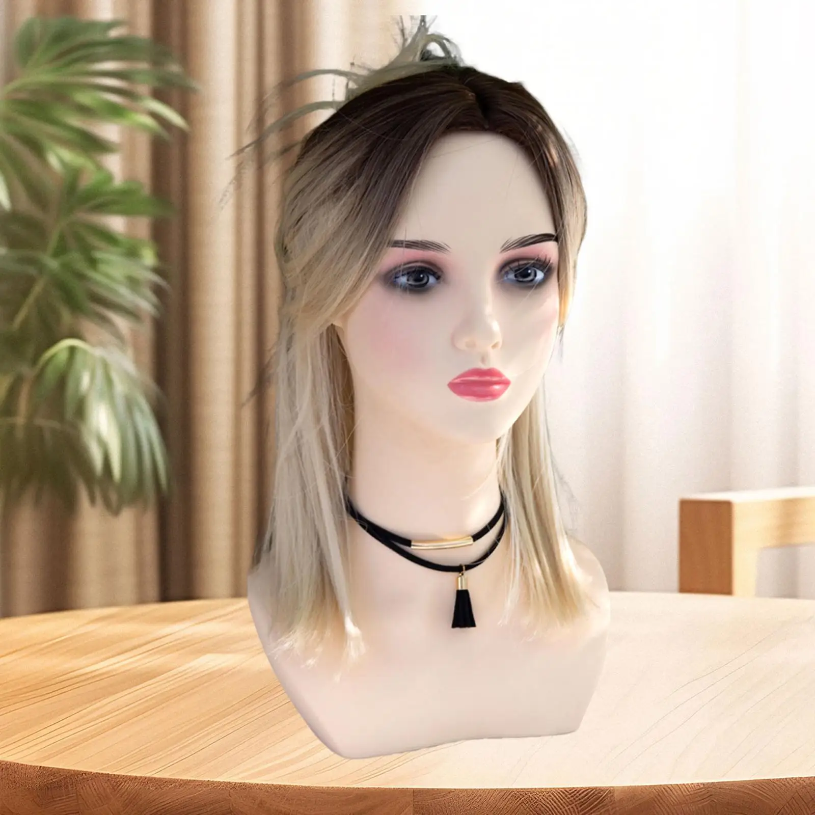 Female Mannequin Head Hat Rack Women Versatile Storage Wig Stand with Makeup for Jewelry Necklace Glasses Beginner Stylist